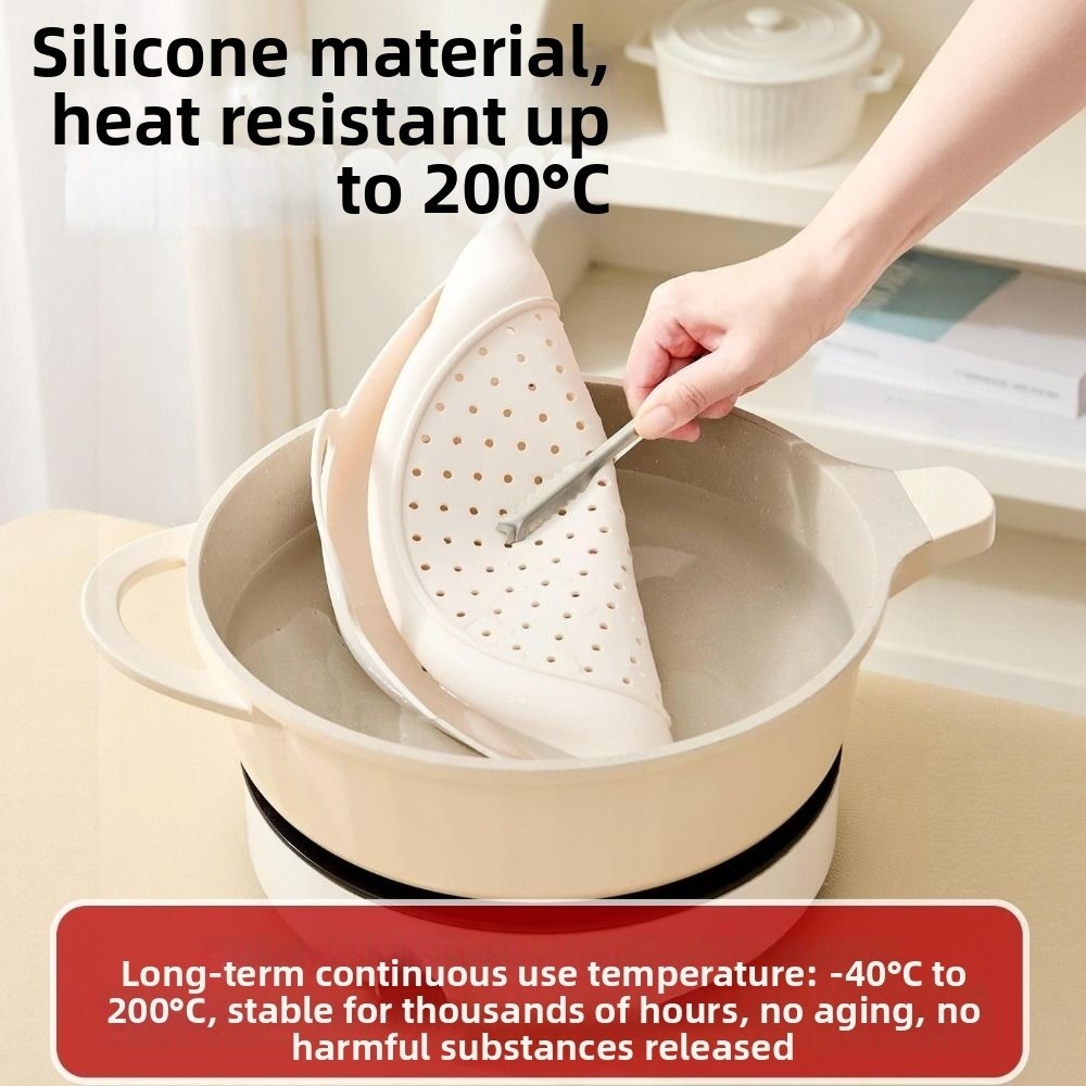 Silicone Steamer Basket - 논스틱 실리콘 찜기 바구니 내열성 기름방지