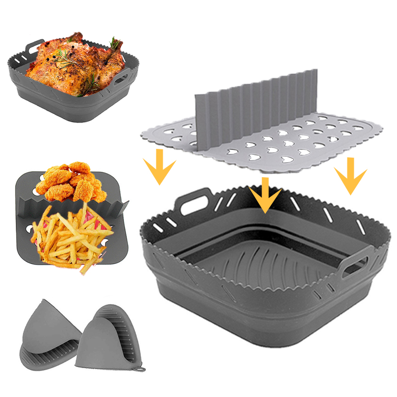 Silicone Steamer Basket - 에어 프라이어 실리콘 모양 바구니 라운드