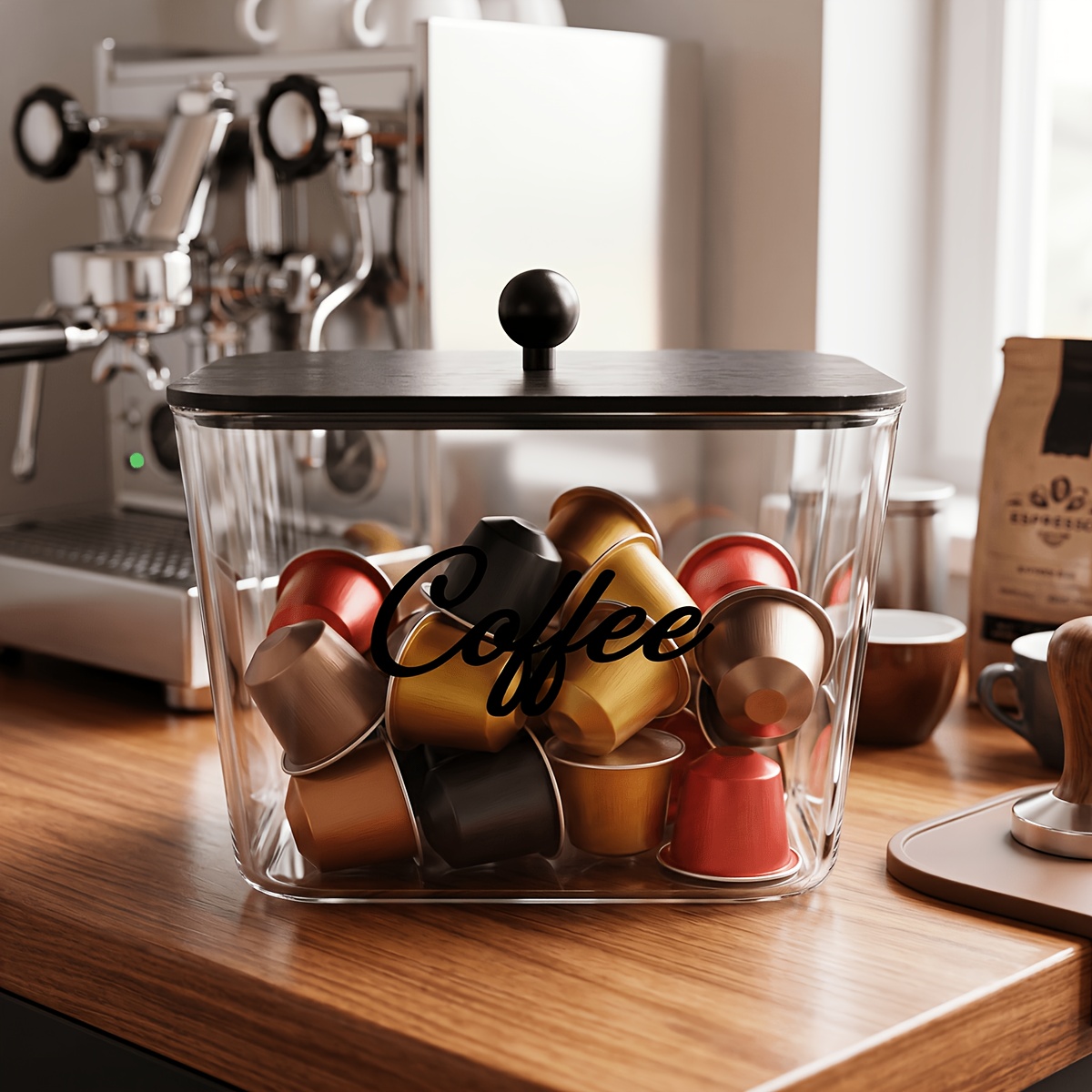 Kitchen Gadgets Storage - 뚜껑이 있는 커피 포드 홀더 플라스틱