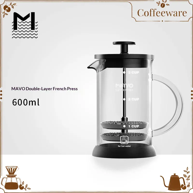 French Press Coffee Maker - MAVO 프렌치 프레스 커피 메이커 이중