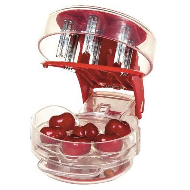 Kitchen Gadgets Novelty - 6구 체리 코어러(핵 제거기) 용기 포함