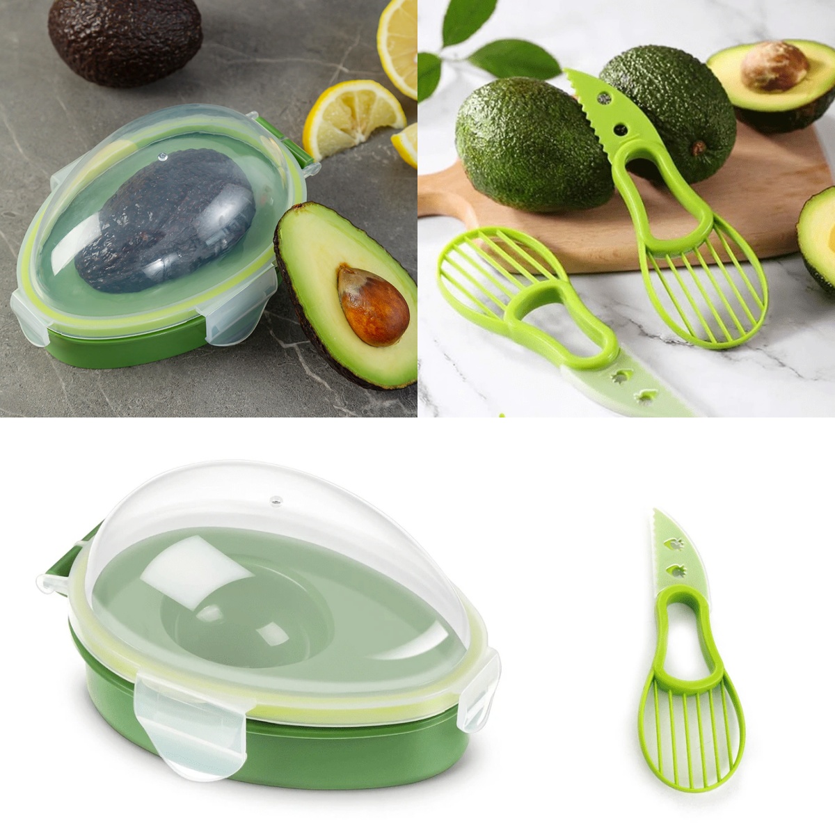 Avocado Slicer Tool - 아보카도 보관함 재사용 가능 신선도 유지