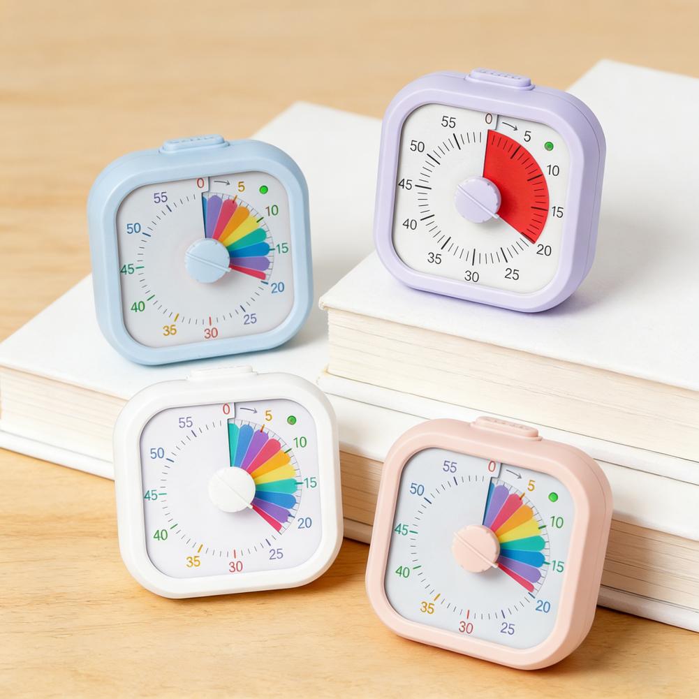 Kitchen Timer Digital - 어린이용 시각 타이머 60분 무지개 카운트다운,
