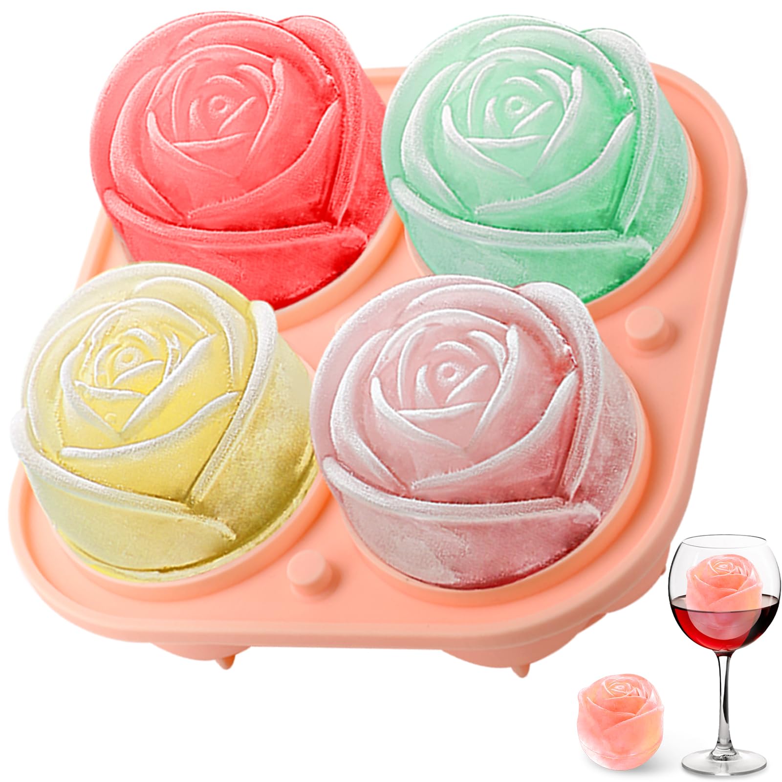 Kitchen Gadgets Website - 3D 장미 모양 실리콘 아이스 몰드