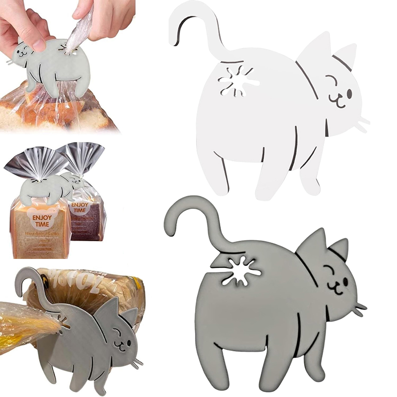 재미있는 고양이 엉덩이 빵 클립 3D 프린팅 가방 클립 - Kitchen Gadgets Novelty 리뷰 및 가격