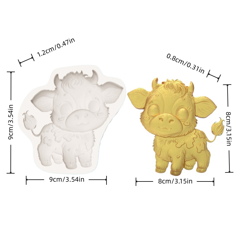 귀여운 소 모양 몰드 만화 송아지 초콜릿 퐁당 케이크  - Silicone Mold Baking 리뷰 및 가격
