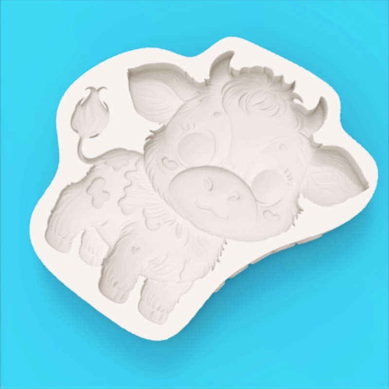 귀여운 소 모양 몰드 만화 송아지 초콜릿 퐁당 케이크  - Silicone Mold Baking 리뷰 및 가격