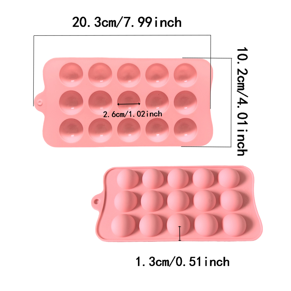 15개의 구멍이 있는 반원형 초콜릿 실리콘 몰드, 사탕 - Silicone Mold Baking 리뷰 및 가격