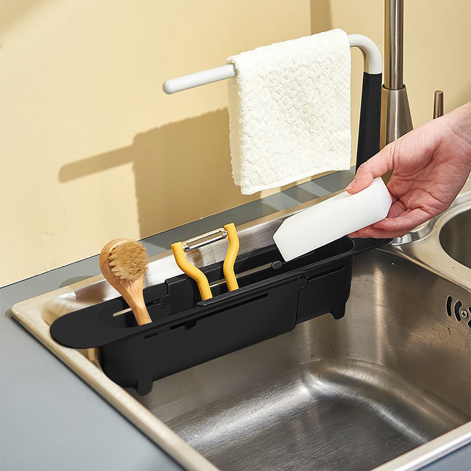 주방 정리함 비누 스펀지 거치대 수건 선반, 신축성 싱 - Kitchen Gadgets Must Have 리뷰 및 가격