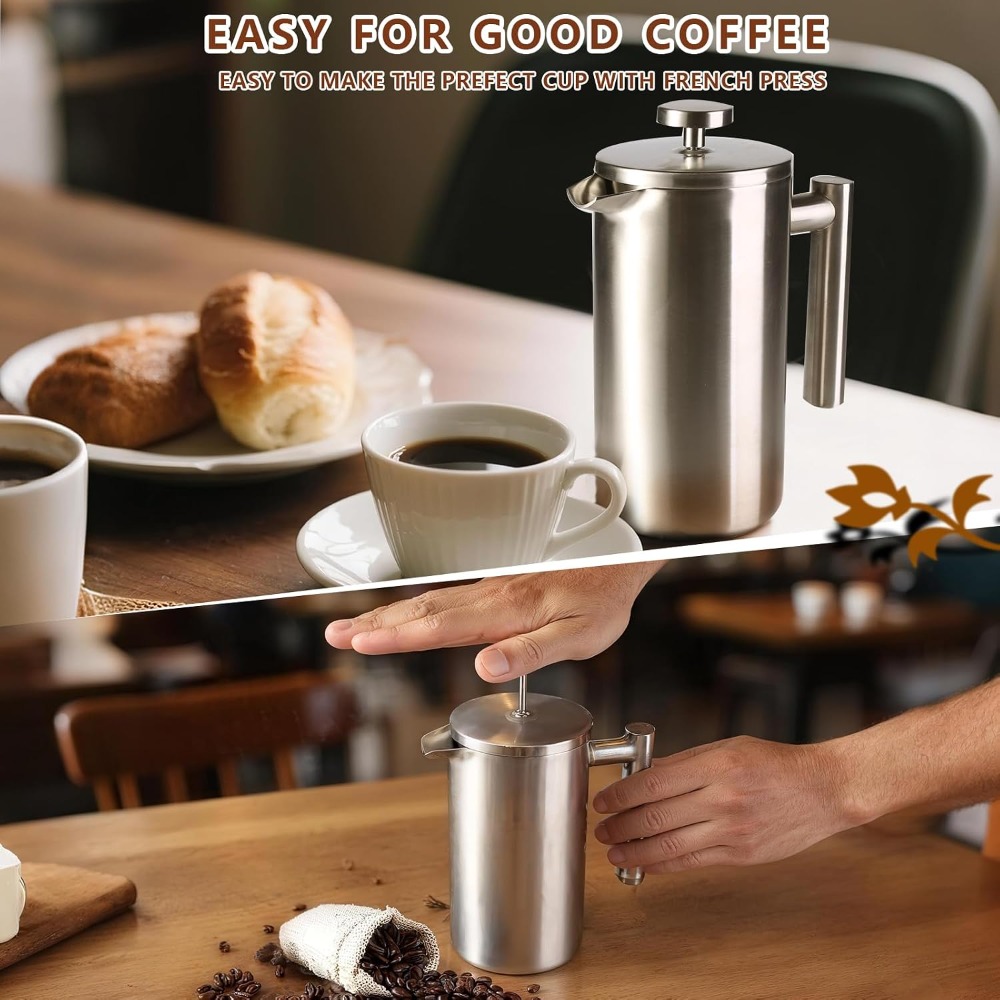 프렌치 프레스 커피 메이커, 304 스테인리스 스틸 이 - French Press Coffee Maker 리뷰 및 가격