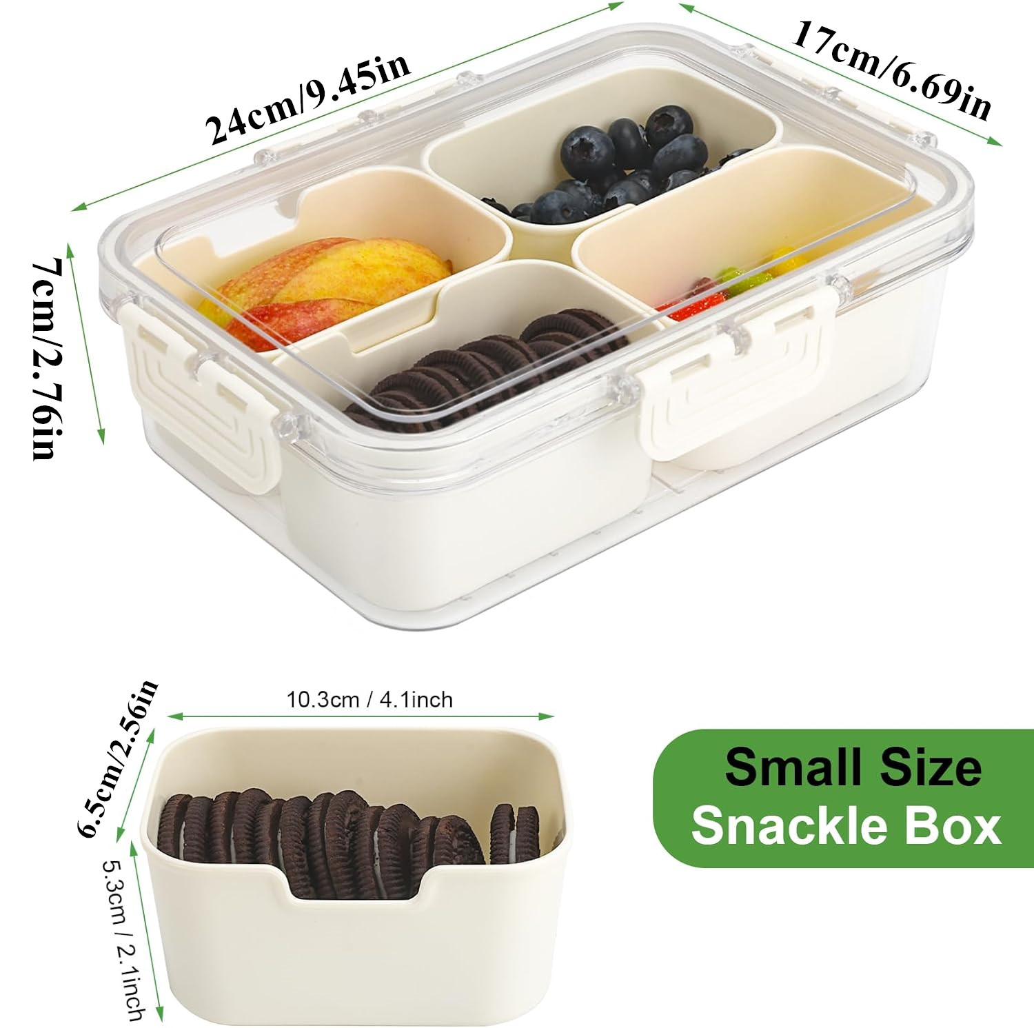 휴대용 식품 보관함, 스낵 보관함, 뚜껑이 있는 4칸, - Kitchen Gadgets Storage 리뷰 및 가격