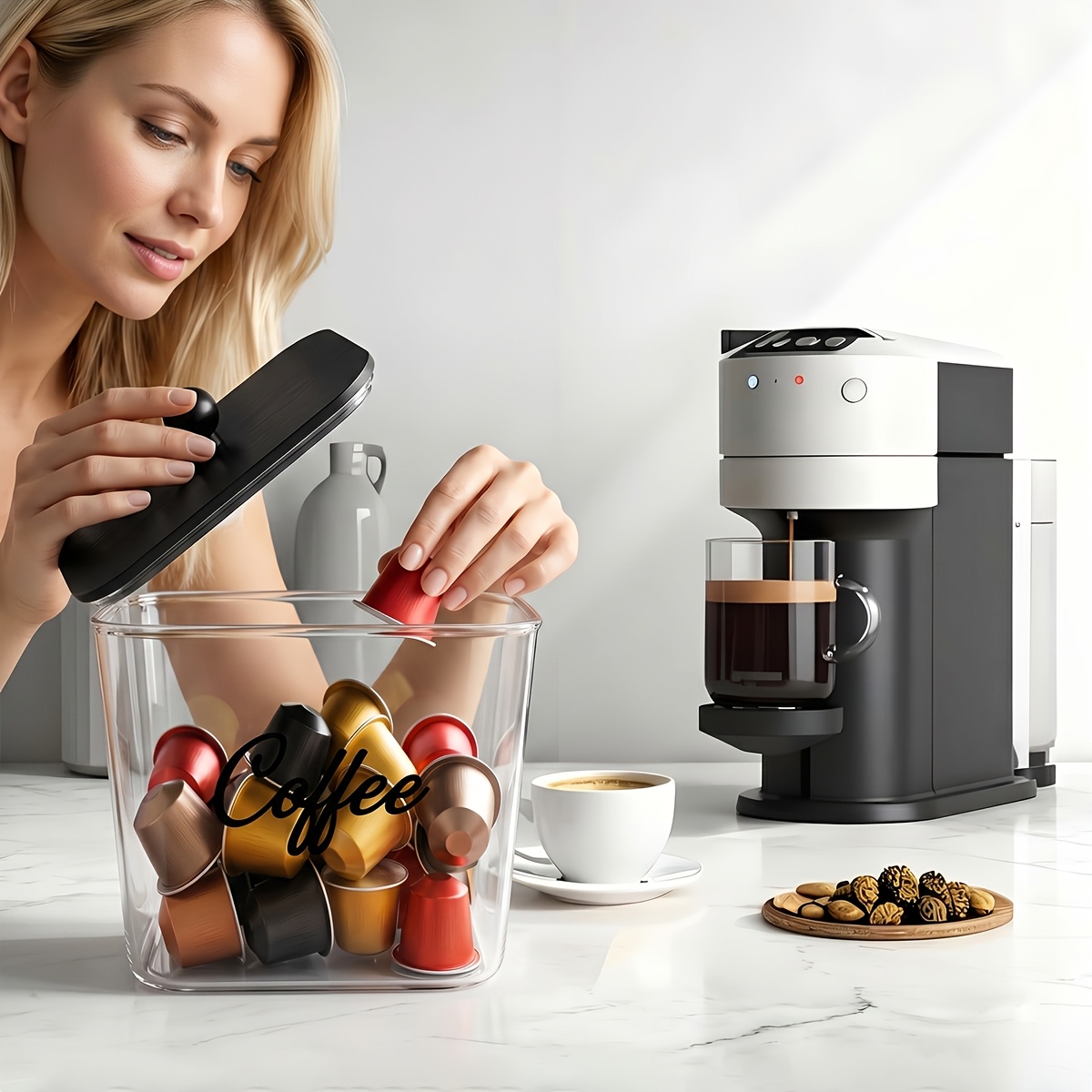 뚜껑이 있는 커피 포드 홀더 플라스틱 보관함 K컵 정리 - Kitchen Gadgets Storage 리뷰 및 가격