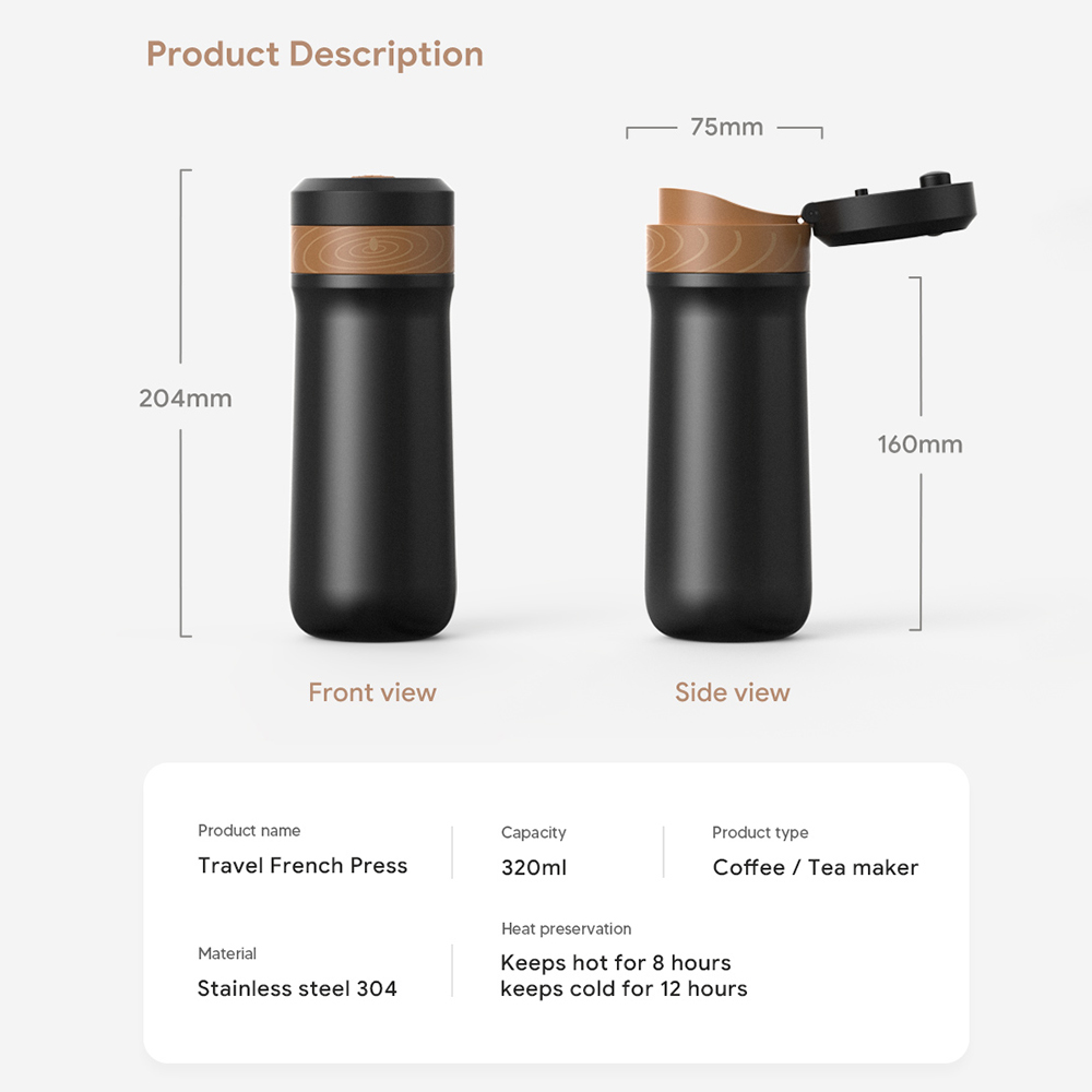 ICafilas 휴대용 프렌치 프레스 커피 메이커, 3 - French Press Coffee Maker 리뷰 및 가격