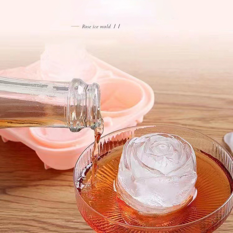 3D 로즈 아이스 몰드 4 홀 아이스 큐브 트레이 몰드 - Kitchen Gadgets Website 리뷰 및 가격