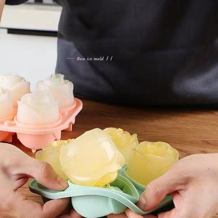 3D 로즈 아이스 몰드 4 홀 아이스 큐브 트레이 몰드 - Kitchen Gadgets Website 리뷰 및 가격