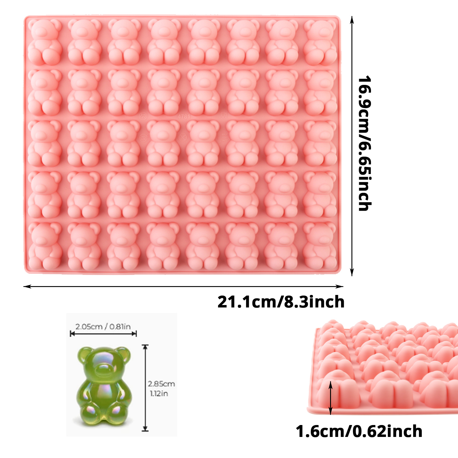 40구 곰돌이 모양 실리콘 몰드 3D 만화 곰 초콜릿  - Silicone Mold Baking 리뷰 및 가격