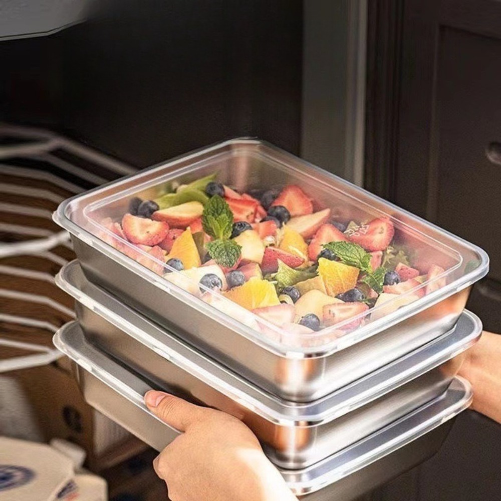 식품 등급 스테인리스 스틸 서빙 트레이(뚜껑 포함),  - Kitchen Gadgets Storage 리뷰 및 가격